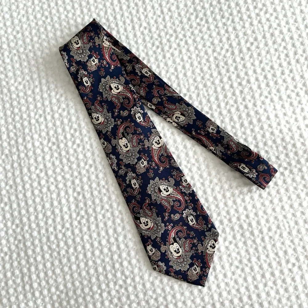 Mickey Mouse Paisley Tie Balancine Tie Works Silk Preppy Disney Vintage 90s‎